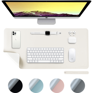 Desiretech Reversible PU Leather Desk Mat, 40 x 80 cm, Waterproof