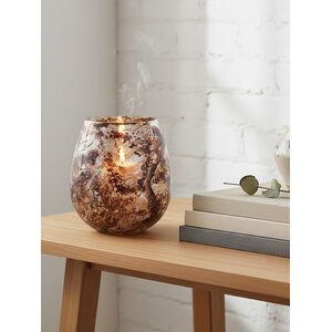 Garan Brown Marble Effect Large Candle Holder
