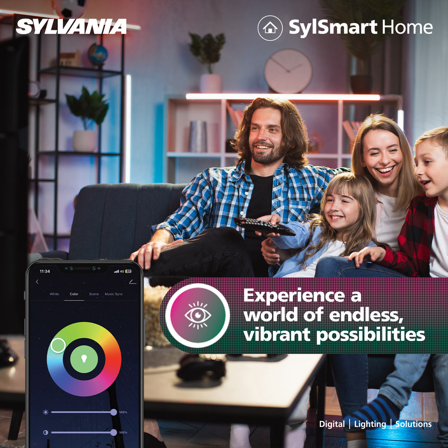 Sylvania Yourhome Smart Led Recessed Spotlight 11w 400 Lumens Black - Black