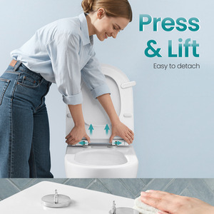 D-shape toilet seat, soft close, 300kg load