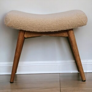 Solid Wood upholstered Curved Bench