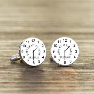 Personalised White Meet Me At The Altar Cufflinks - Silver Finish