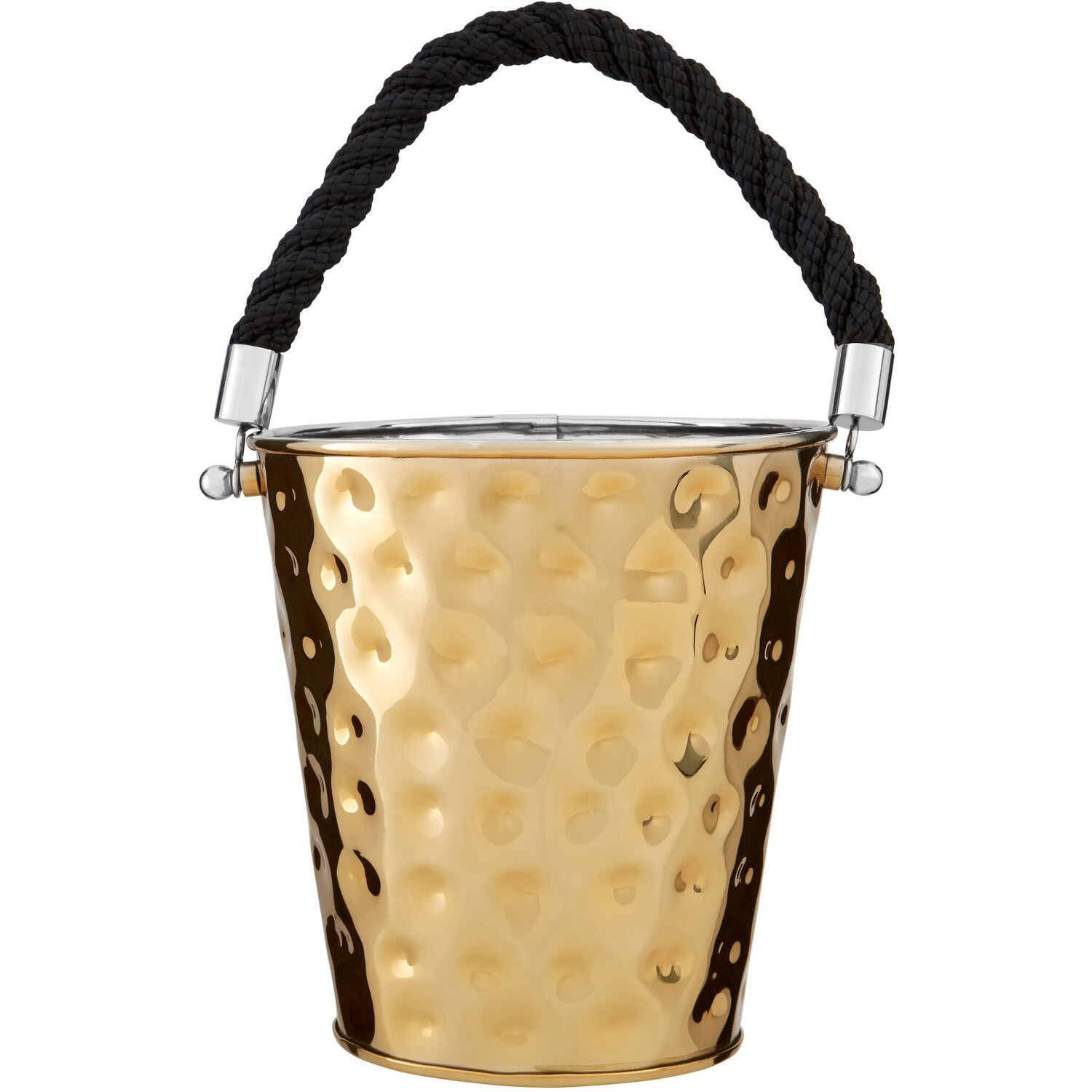 Miressa Medium Gold Finish Party Bucket - Black, Gold