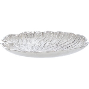 Salma Large Silver Finish Lotus Leaf Plate.