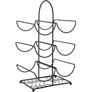 Vertex Black Powder Coat 6 Bottle Wine Rack