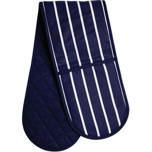 Navy Butcher Stripe Double Oven Glove