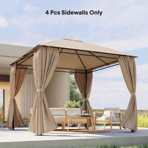 Outsunny 3 x 3 m Gazebo Replacement Curtains Privacy Panel Set, 4 Panels