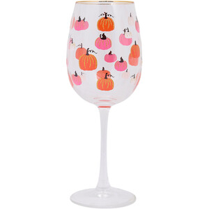 Gold Rim Pumpkin Wine Glass