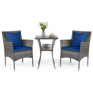 3-Piece Backyard Wicker Bistro Set