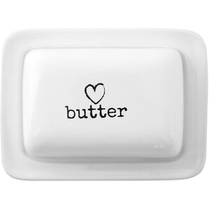 Charm White Ceramic Butter Dish