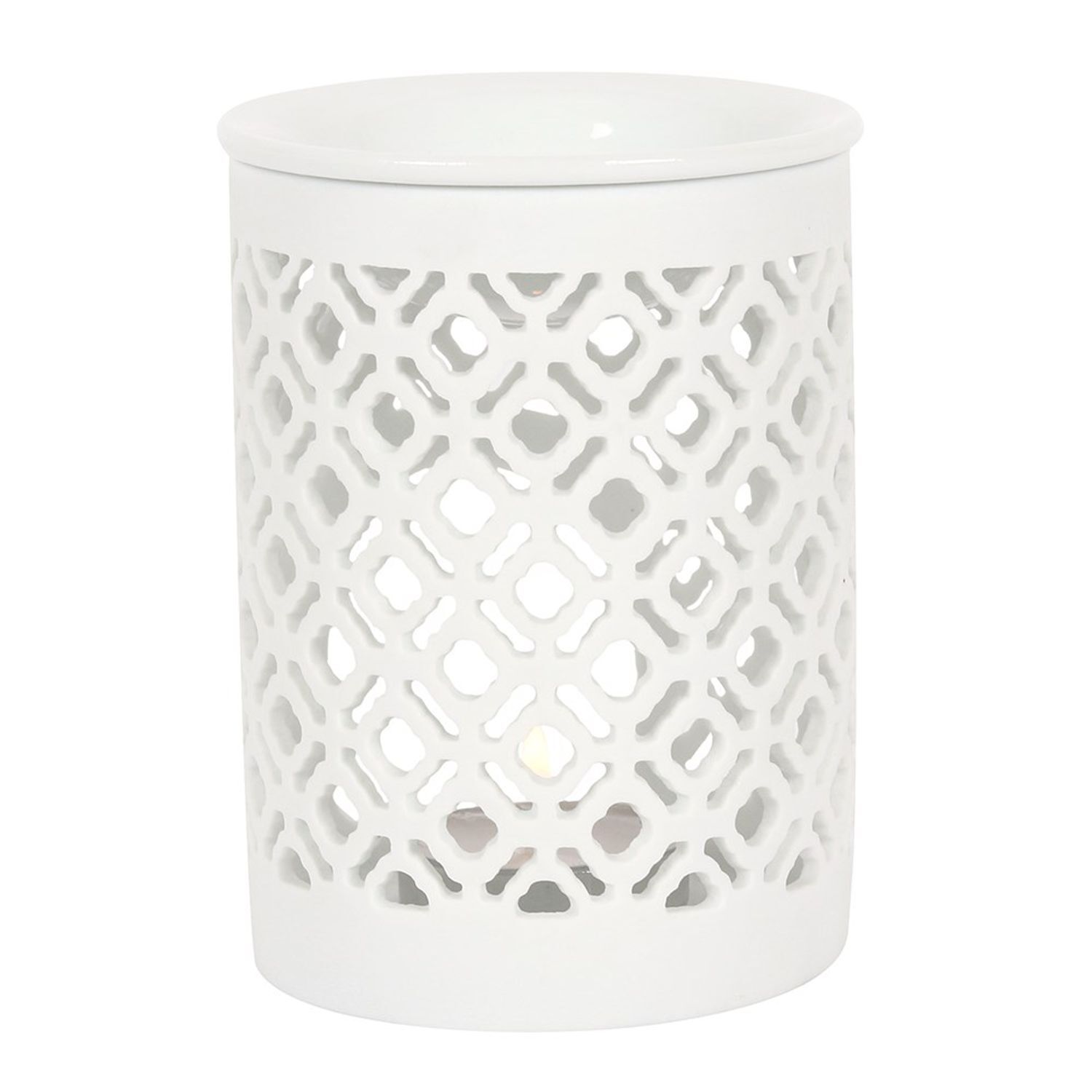 Something Different Matte Lattice Oil Burner - White
