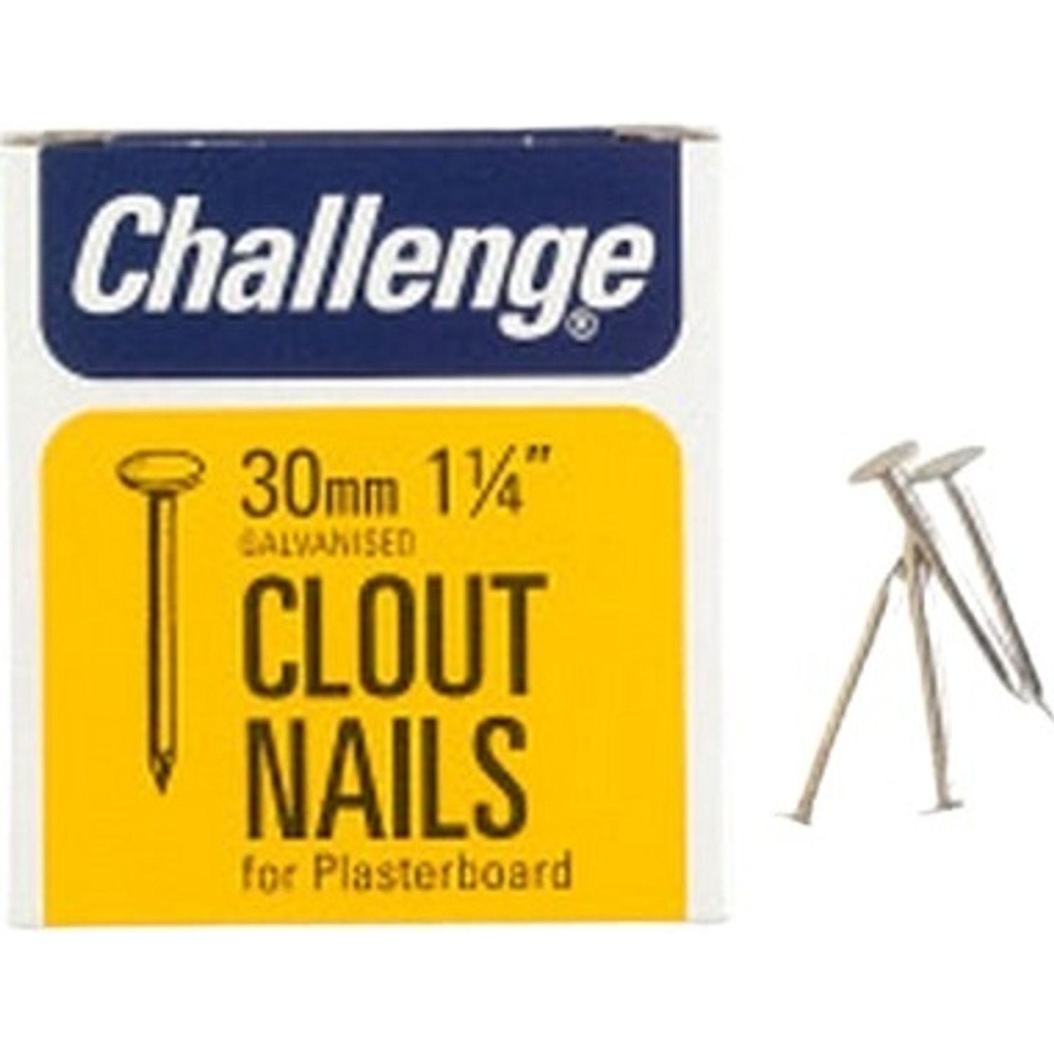 Challenge Galvanised Clout Nails - Silver