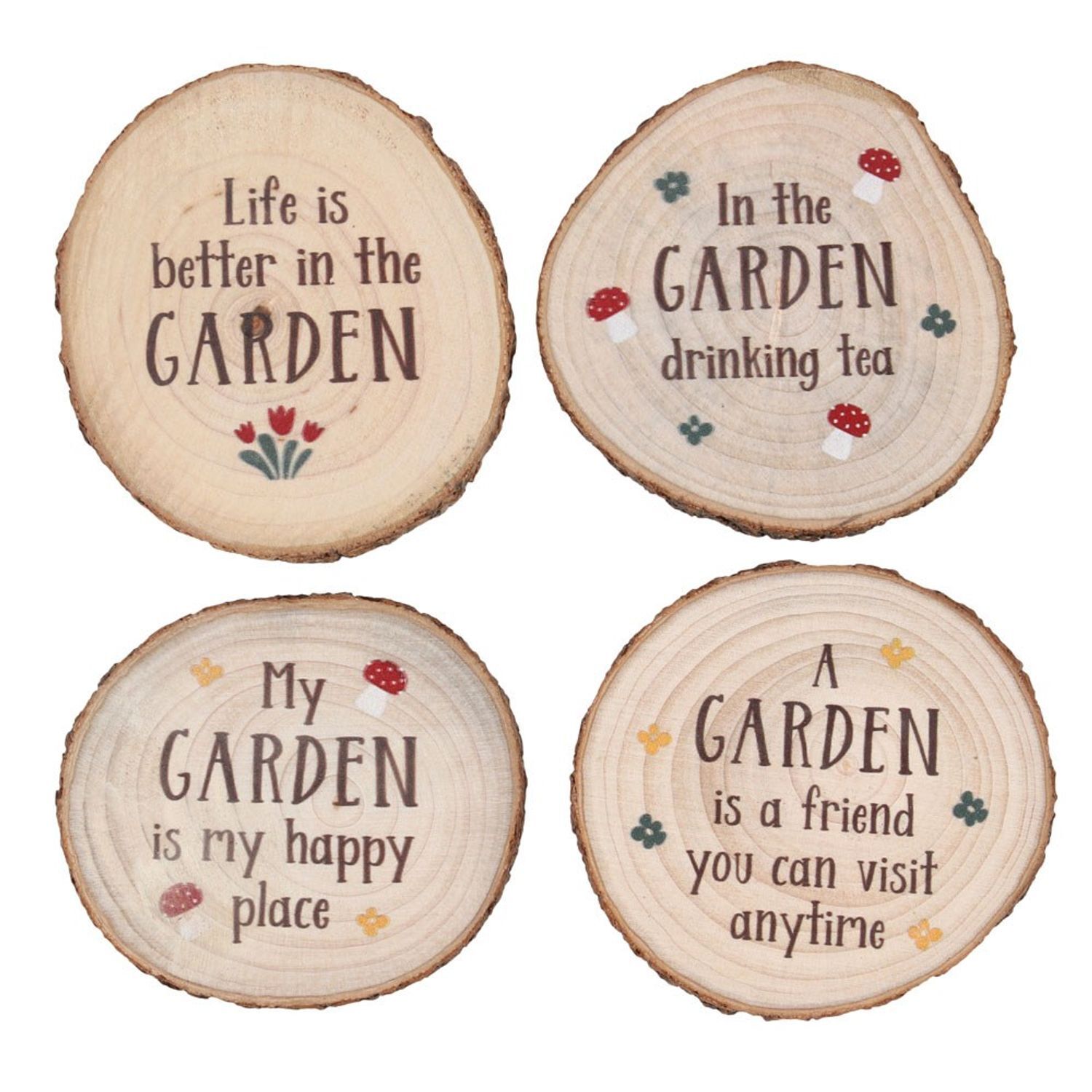Image of Something Different Garden Wood Slice Coaster&hellip;