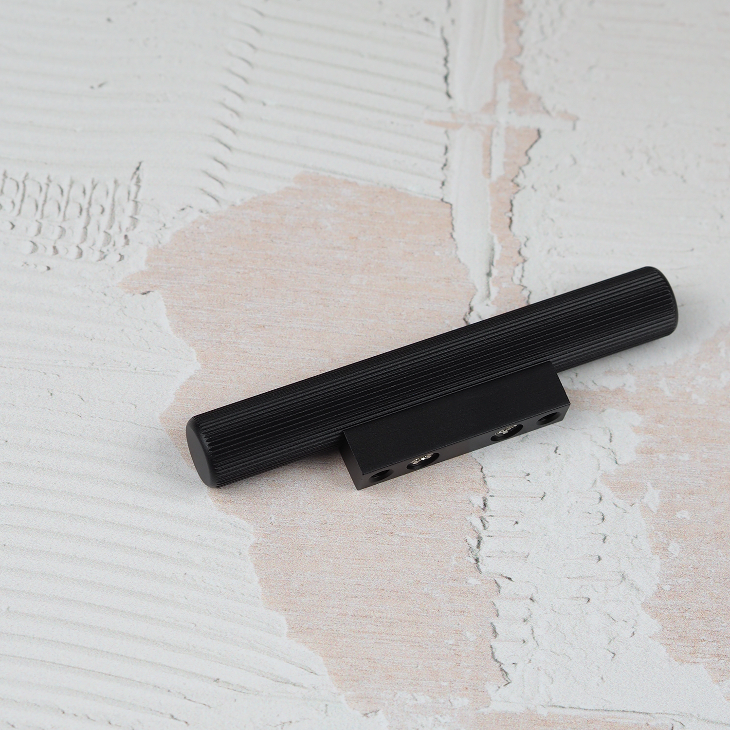 Handle & Home Grooved Textured Cabinet Handle - Matt Black - Matt Black / 90Mm