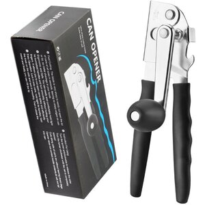Ergonomic Manual Tin Can Opener Stainless Steel Soft Grip