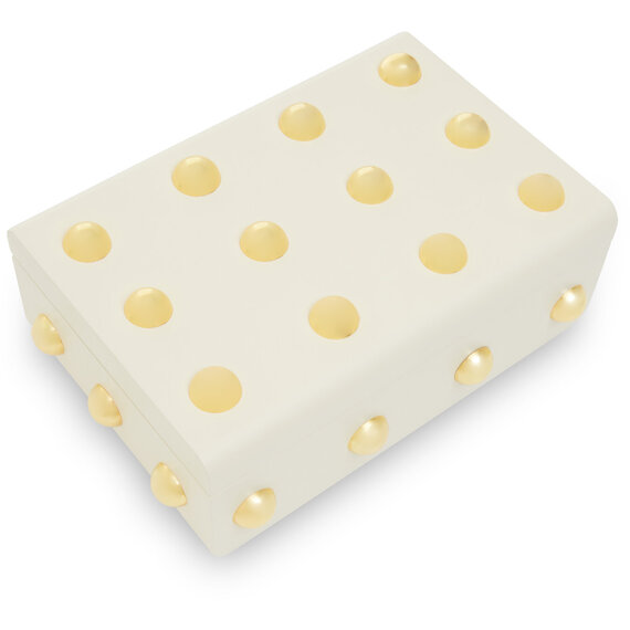 Frida Large Cream and Gold Trinket Box