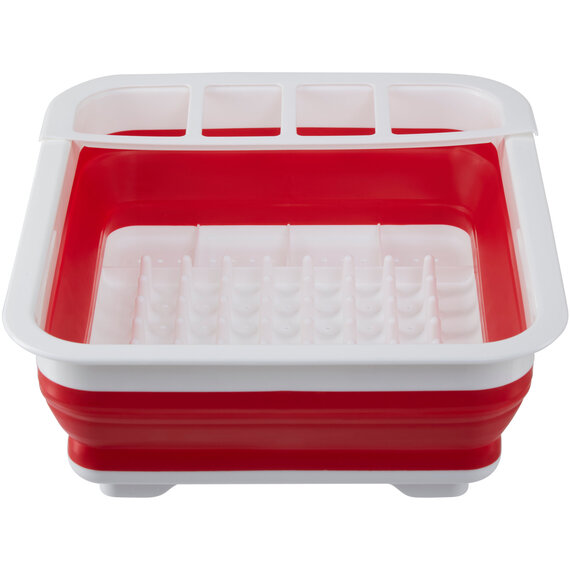 Umbria Red White Collapsible Dish Rack