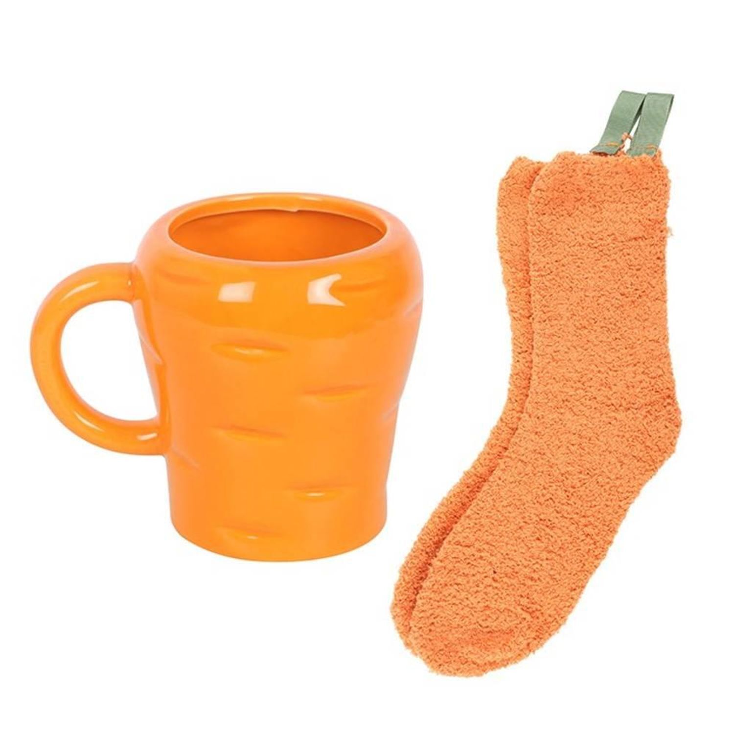 Something Different Carrot Mug And Sock Set - Orange