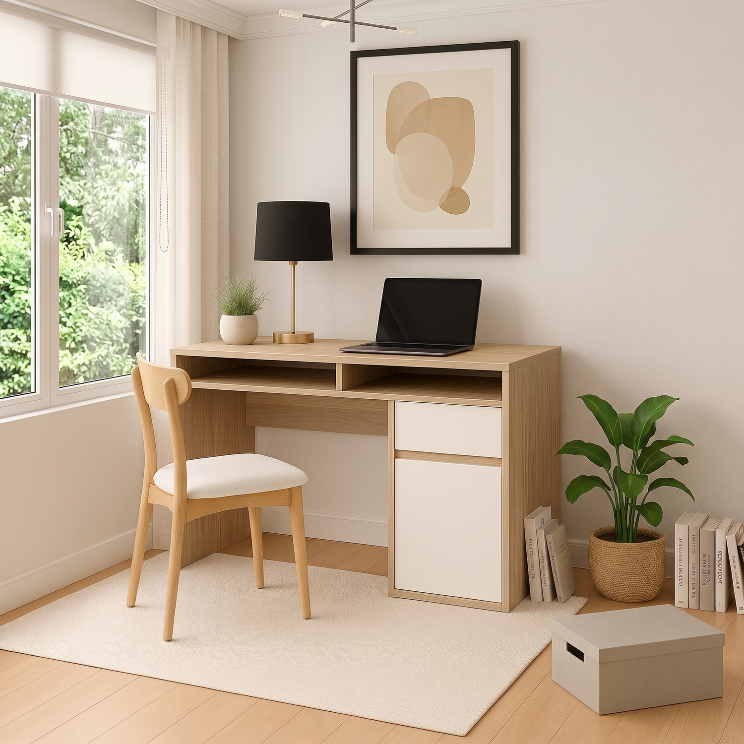 Decorotika - Isla Corner Computer Desk - Cordoba White - 74 x 100 x 55cm - Image 2