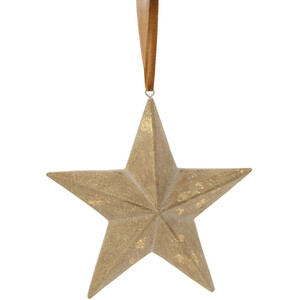 Wooden Finish Star Hanging Decoration