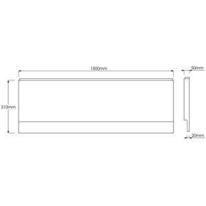 White Gloss Bath Panel 1500mm - Side Acrylic