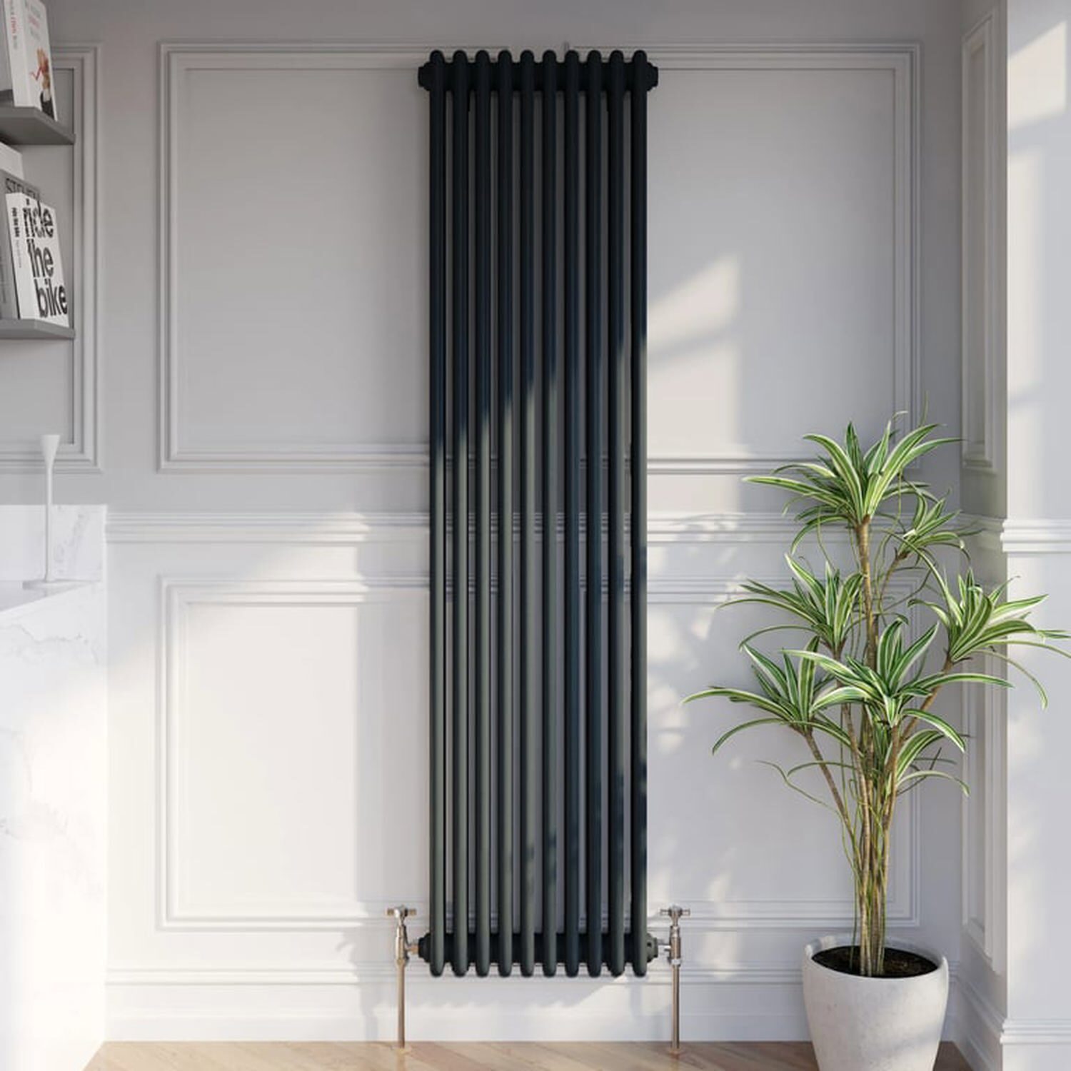 Temprazo Traditional Colosseum Double Bar Column Radiator Anthracite 300 X 1190Mm - Anthracite / 470Mm / 1800Mm / 100Mm