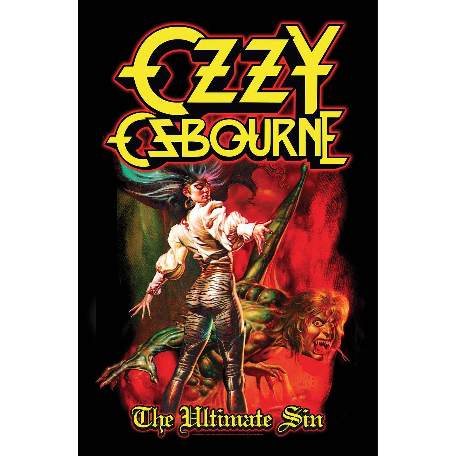Ozzy Osbourne The Ultimate Sin Textile Poster - Black/Red/Yellow