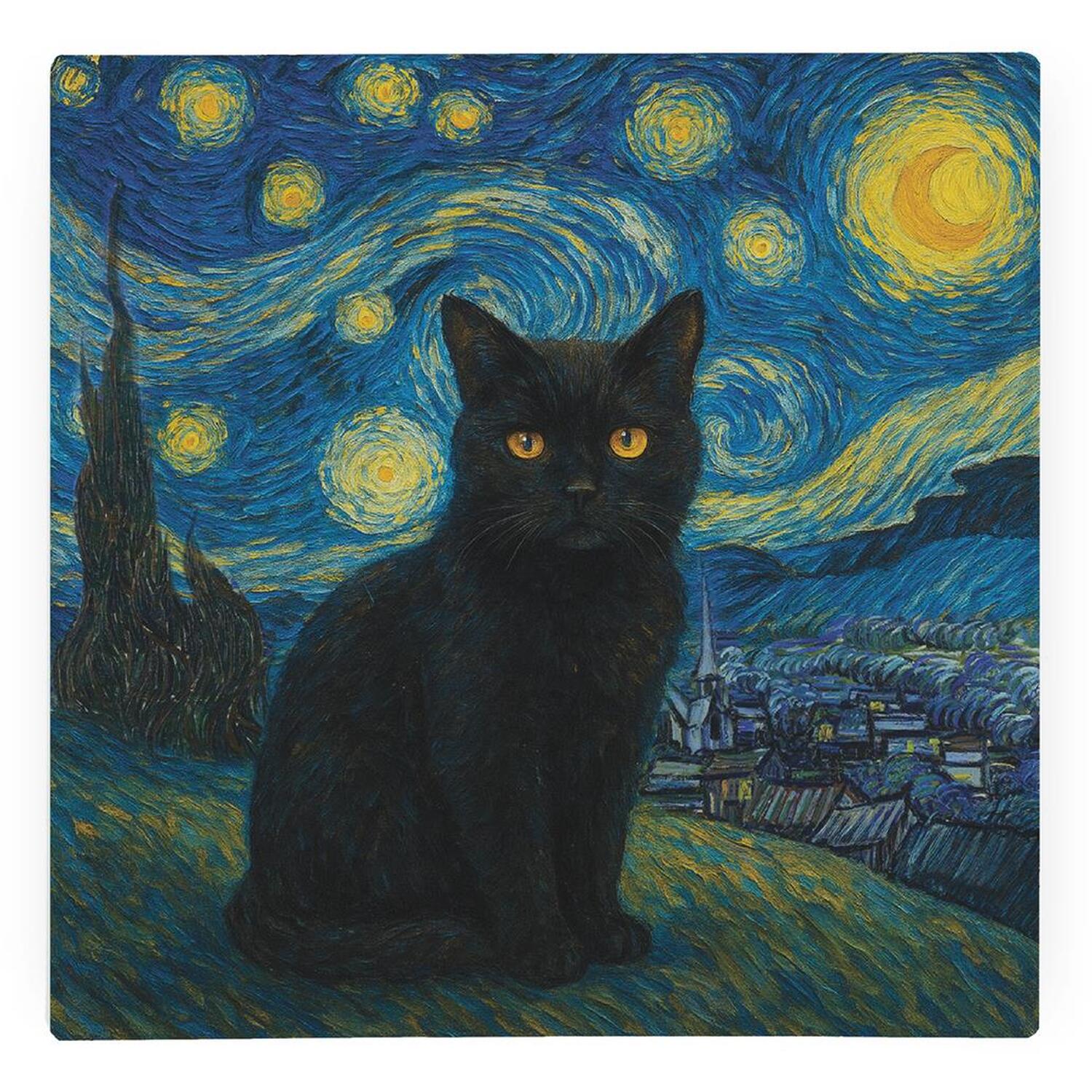 Image of Van Gogh Starry Night Black Cat&hellip;