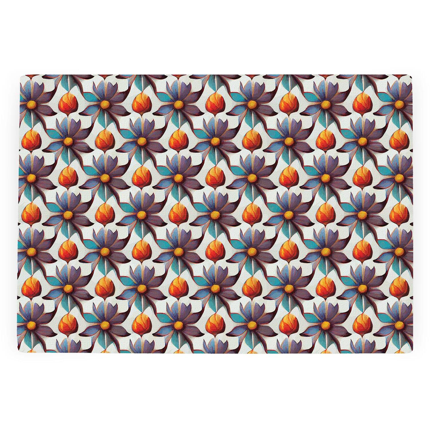 Image of Purple Floral Tile Smooth Glass Worktop&hellip;
