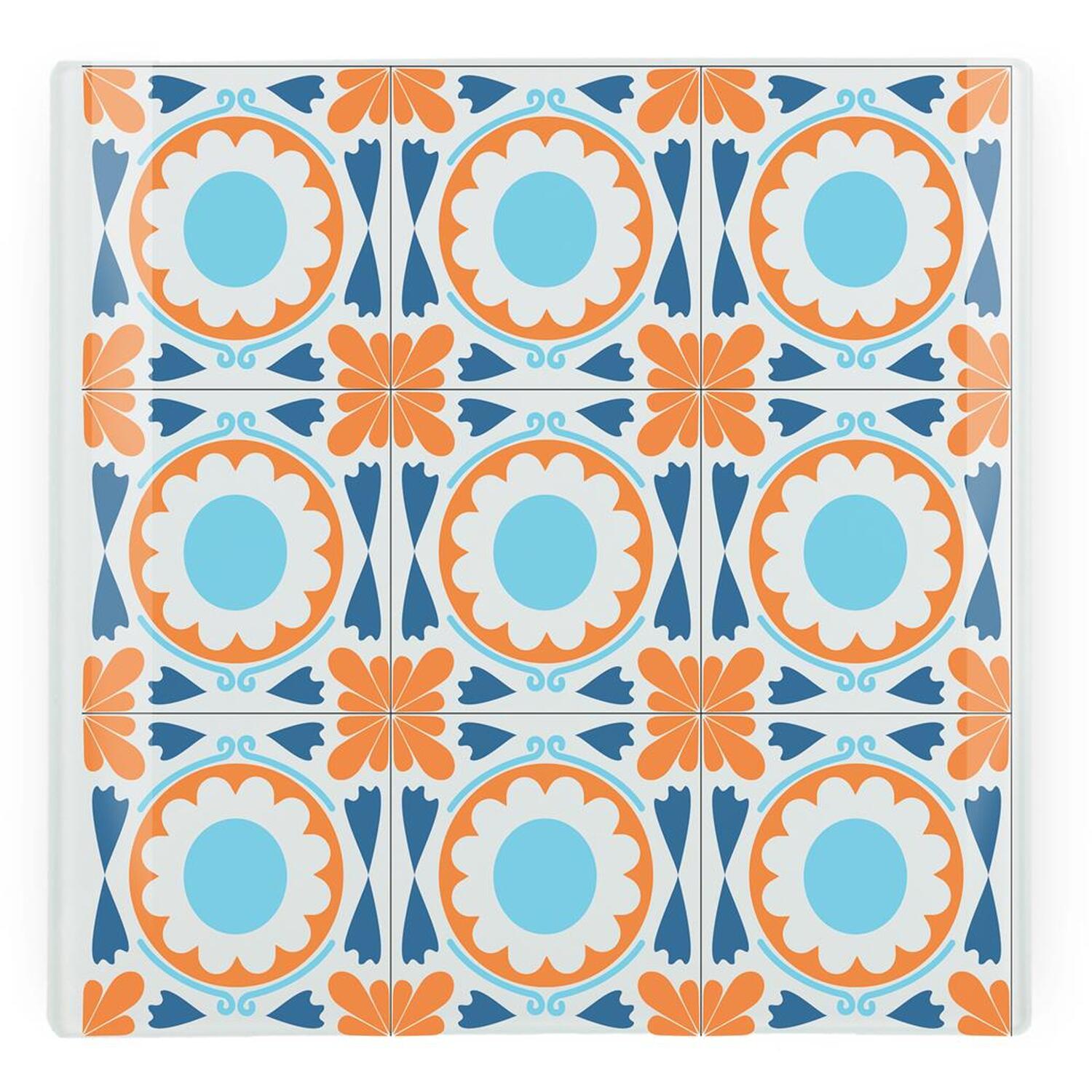 Image of Orange & Blue Mosaic Tiles Glass&hellip;