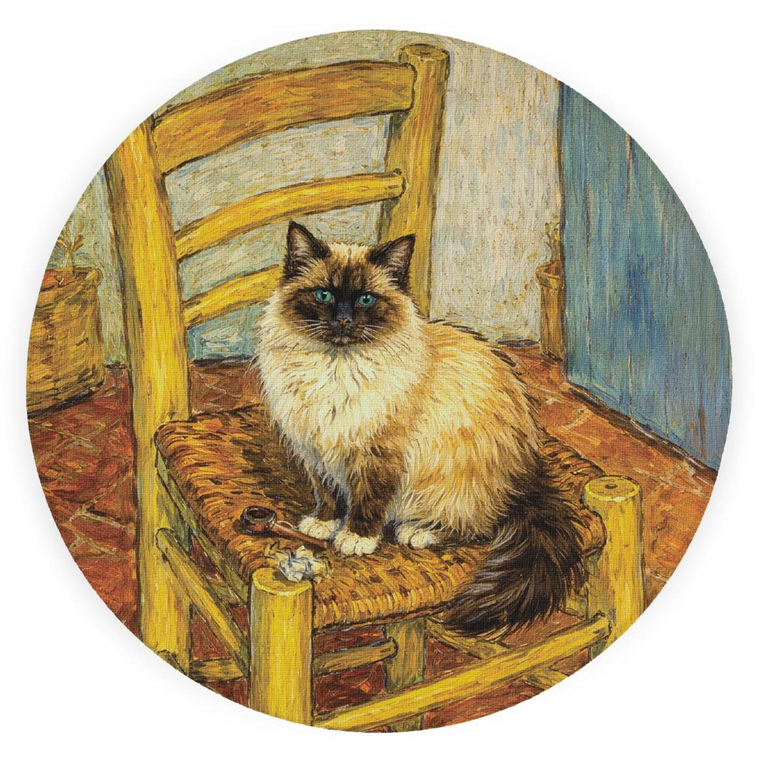 Image of Van Gogh's Chair Ragdoll Cat Textured&hellip;