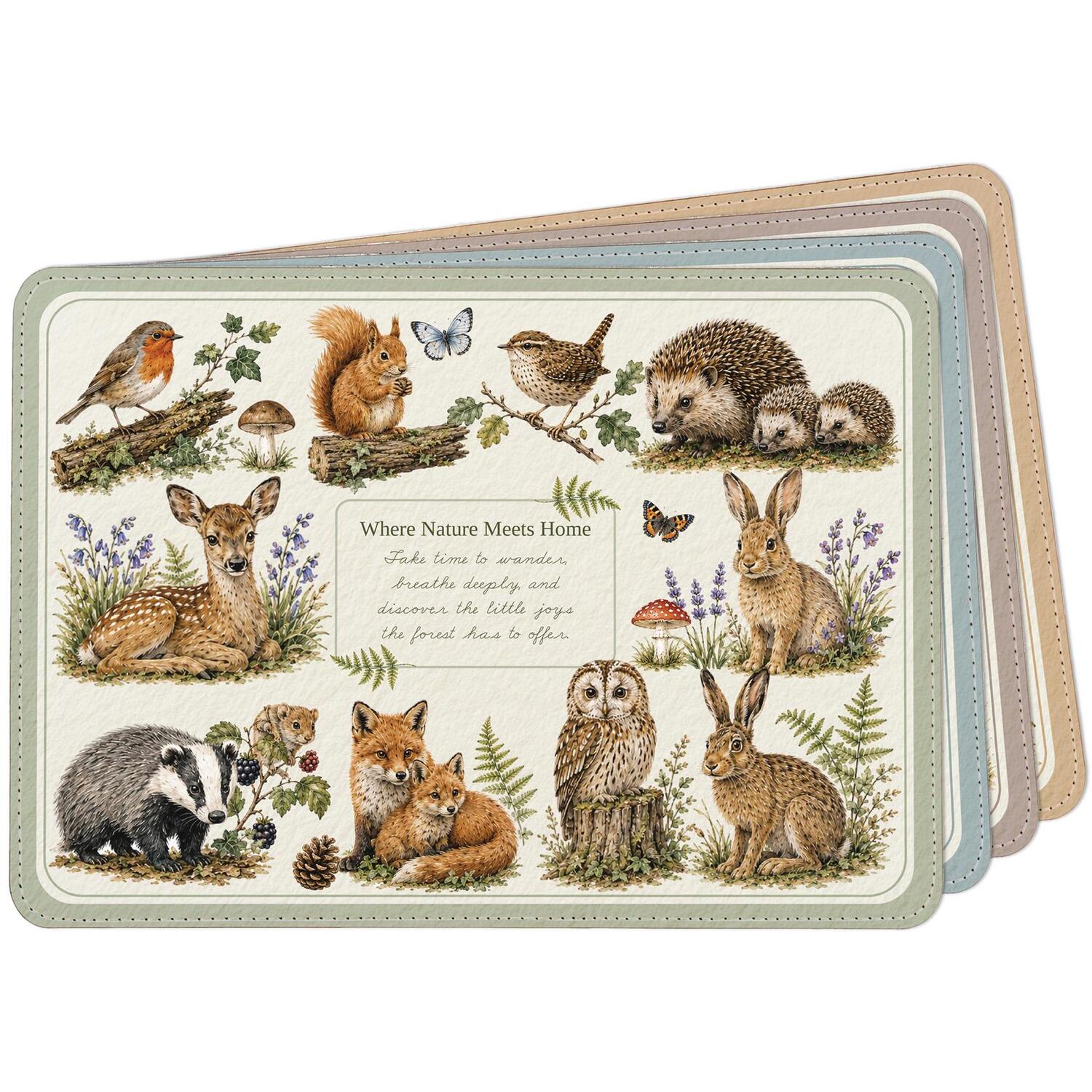 Image of Wildlife Faux Leather Placemats - Set&hellip;