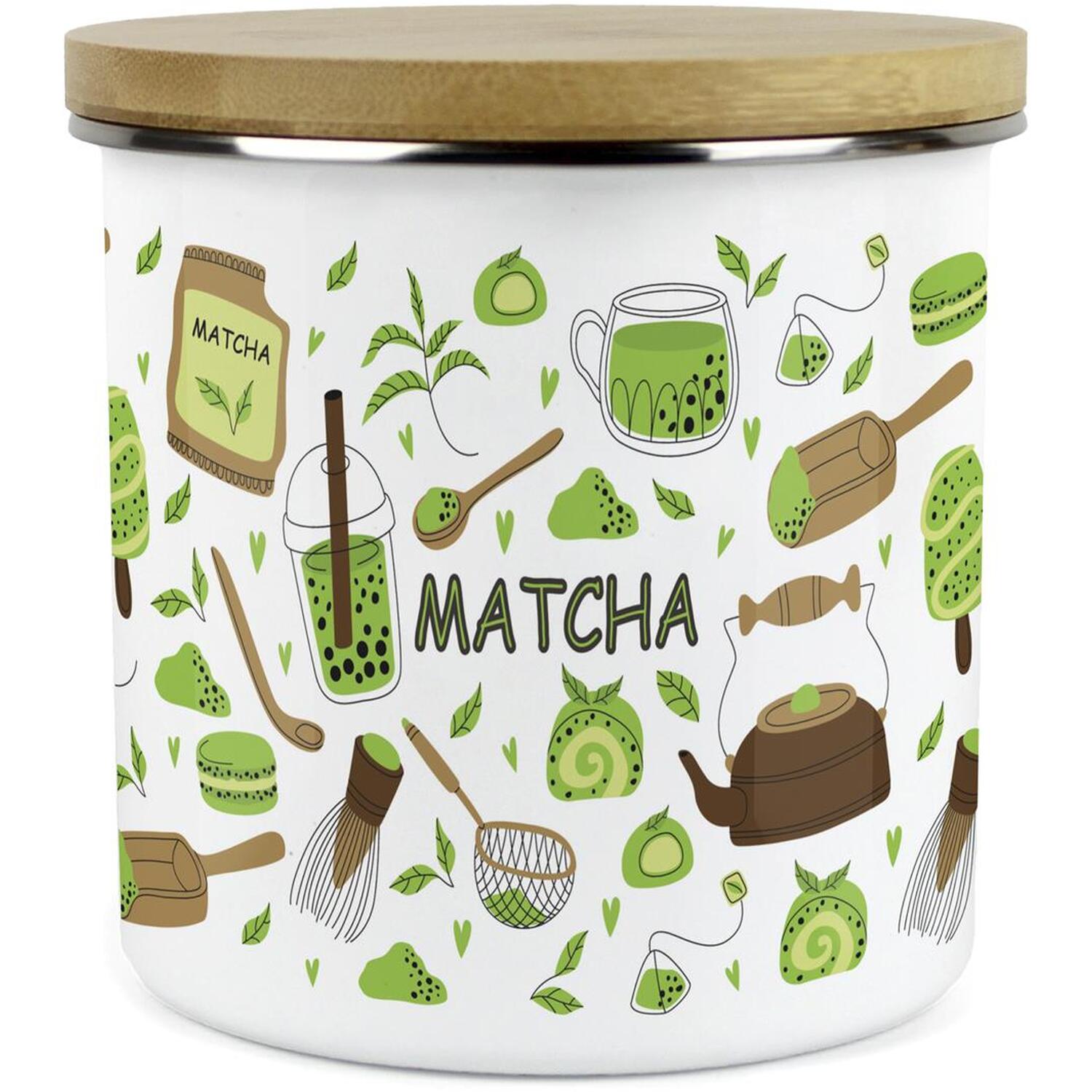Purely Home Matcha Tea Large Storage Canister - White