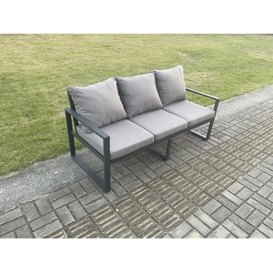 Fimous Aluminium Outdoor 3-Seater Sofa Dark Grey