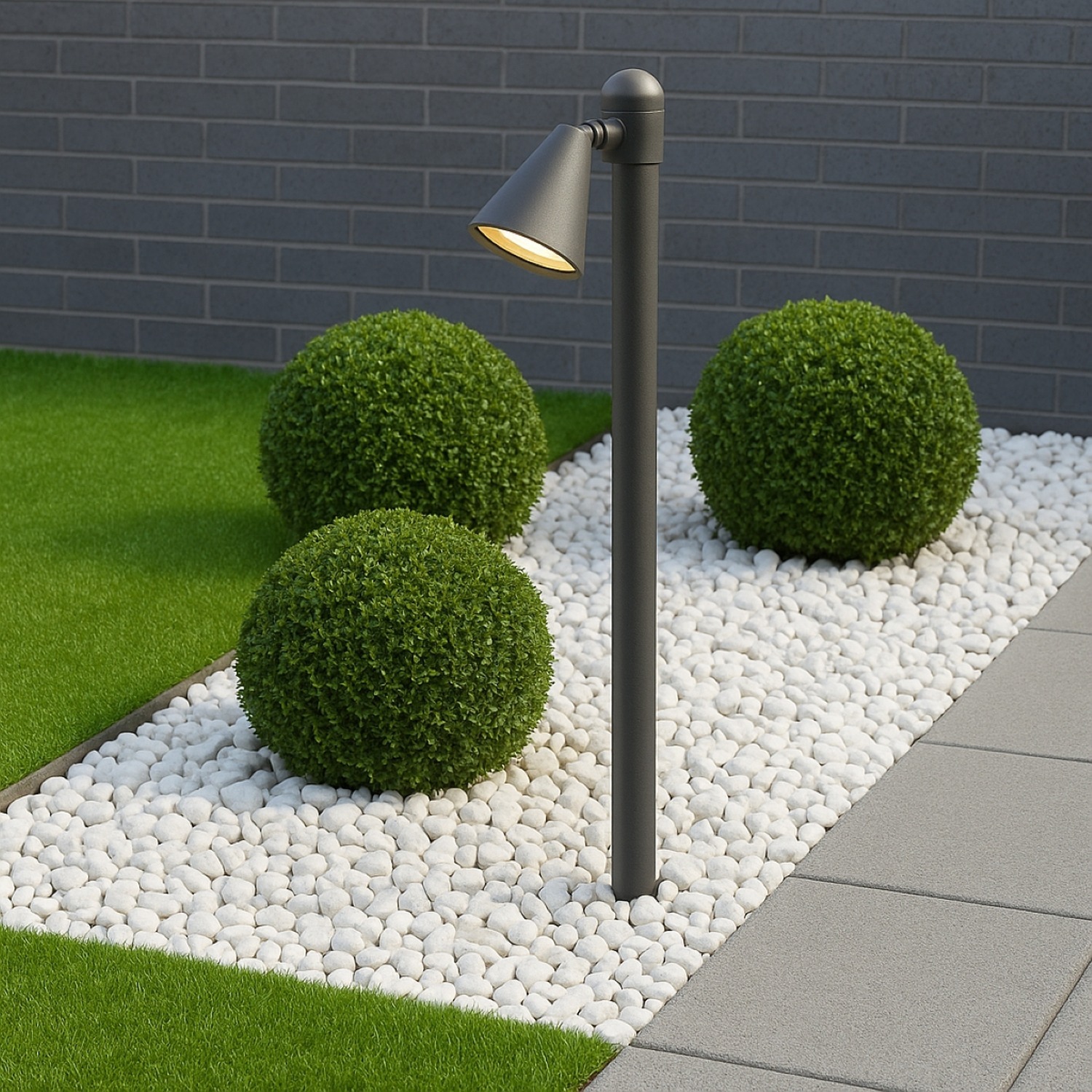 B&Q - Cgc Dark Grey Anthracite Large Outdoor Garden Post Pathway Light - Image 2