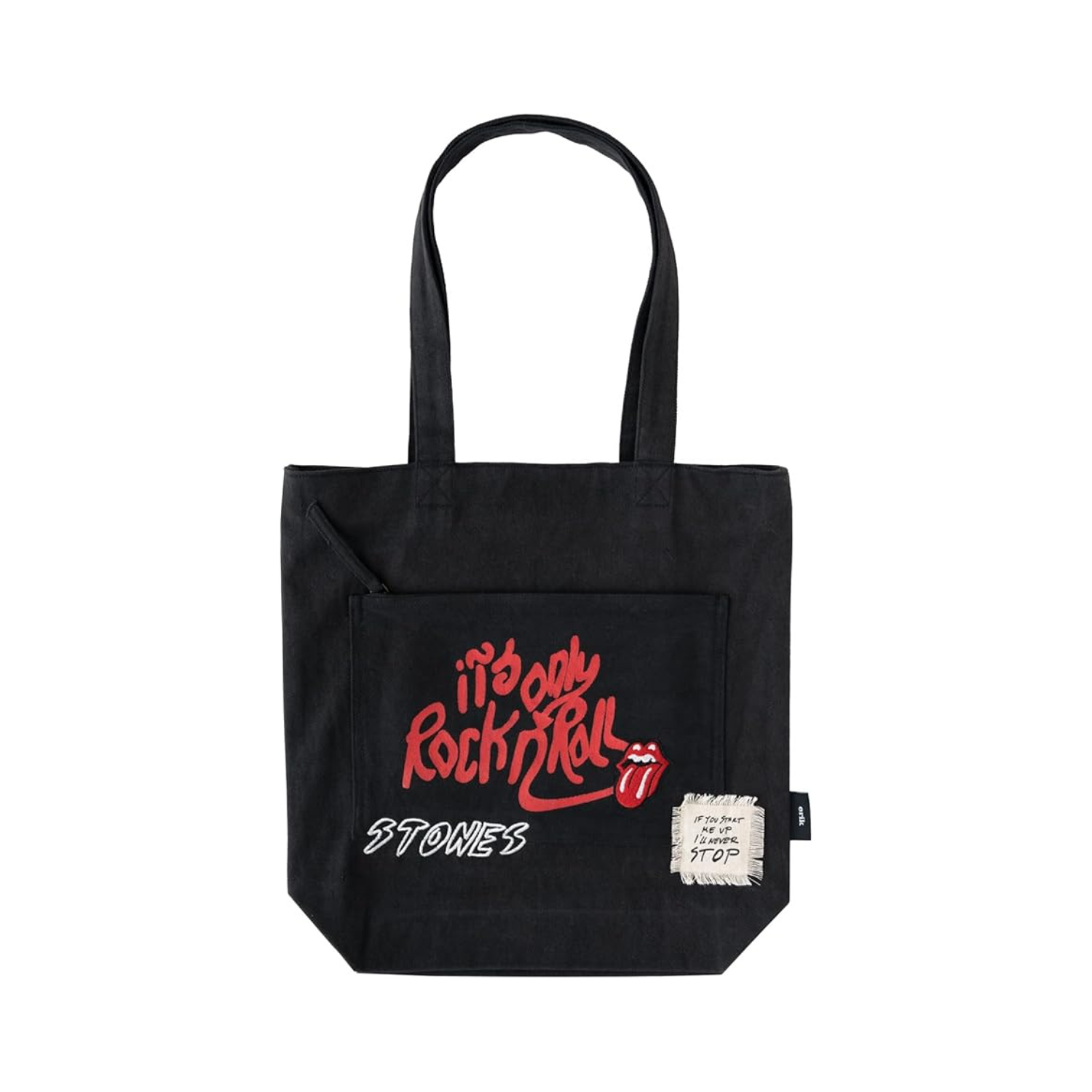 Grupo Erik Unisex Black The Rolling Stones Premium Cotton Tote Shopping Bag - Image 3