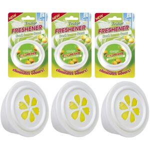 3x Lemon Scented Fridge Deodoriser Freshener Odour Eliminator