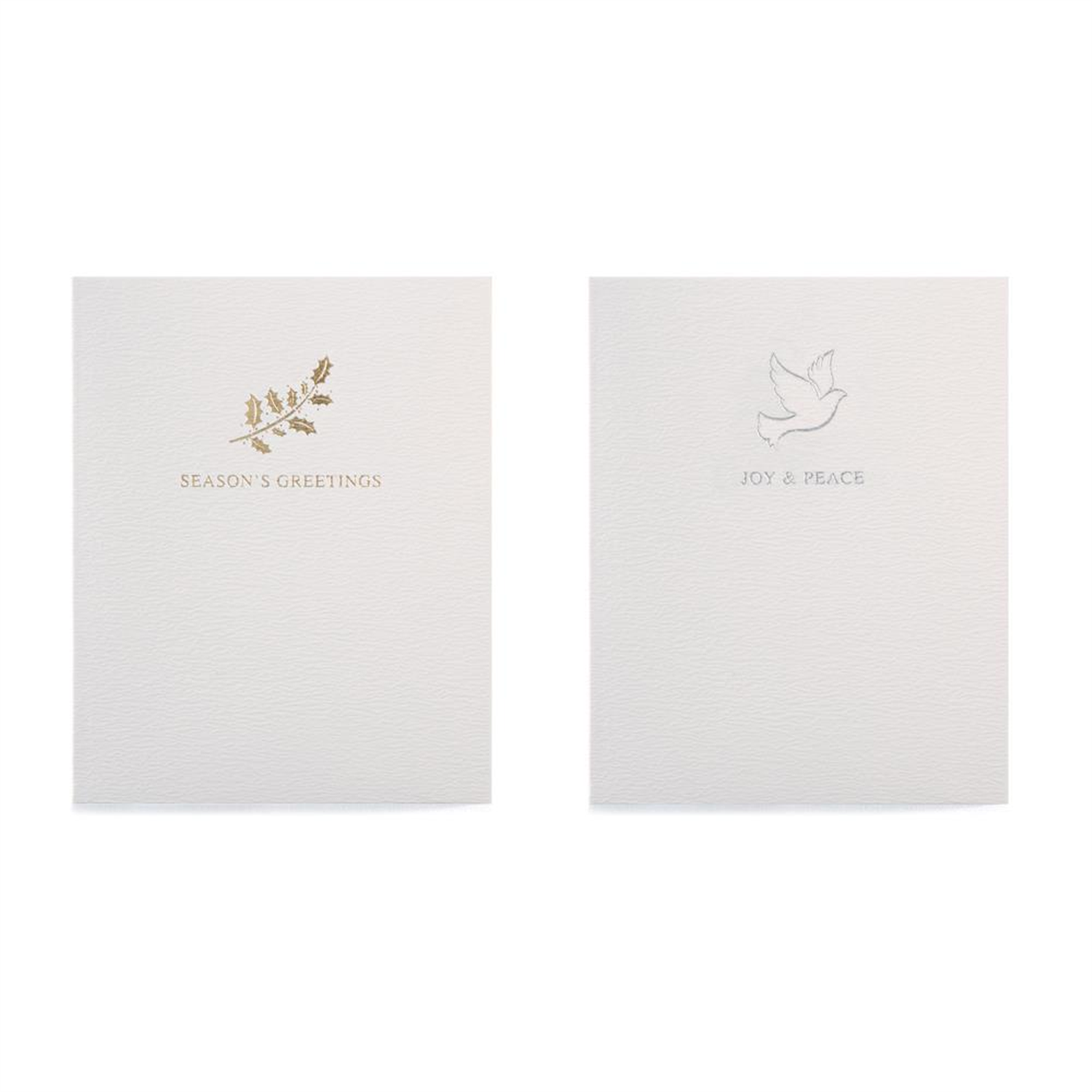 - Pack Of 10 Holly Or Dove Design Christmas Luxury Portrait Greeting Card - Image 2