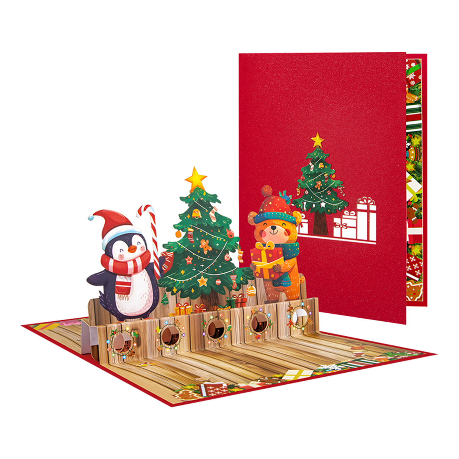 Festive Friends Money Gift 3D Pop Up Christmas Card - Image 2