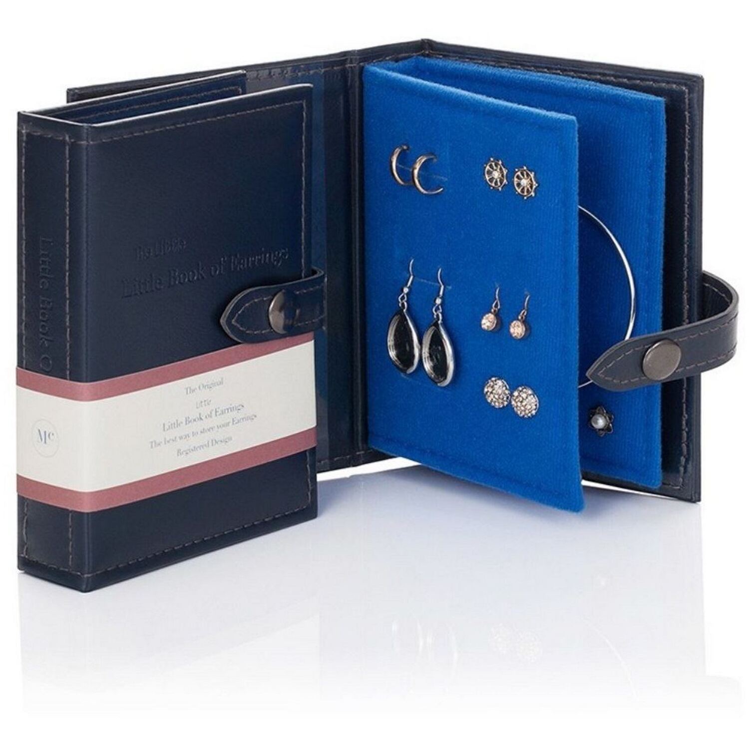 Little Little Book of Earrings Small Blue Jewellery Box Compact Storage Gift - Image 5