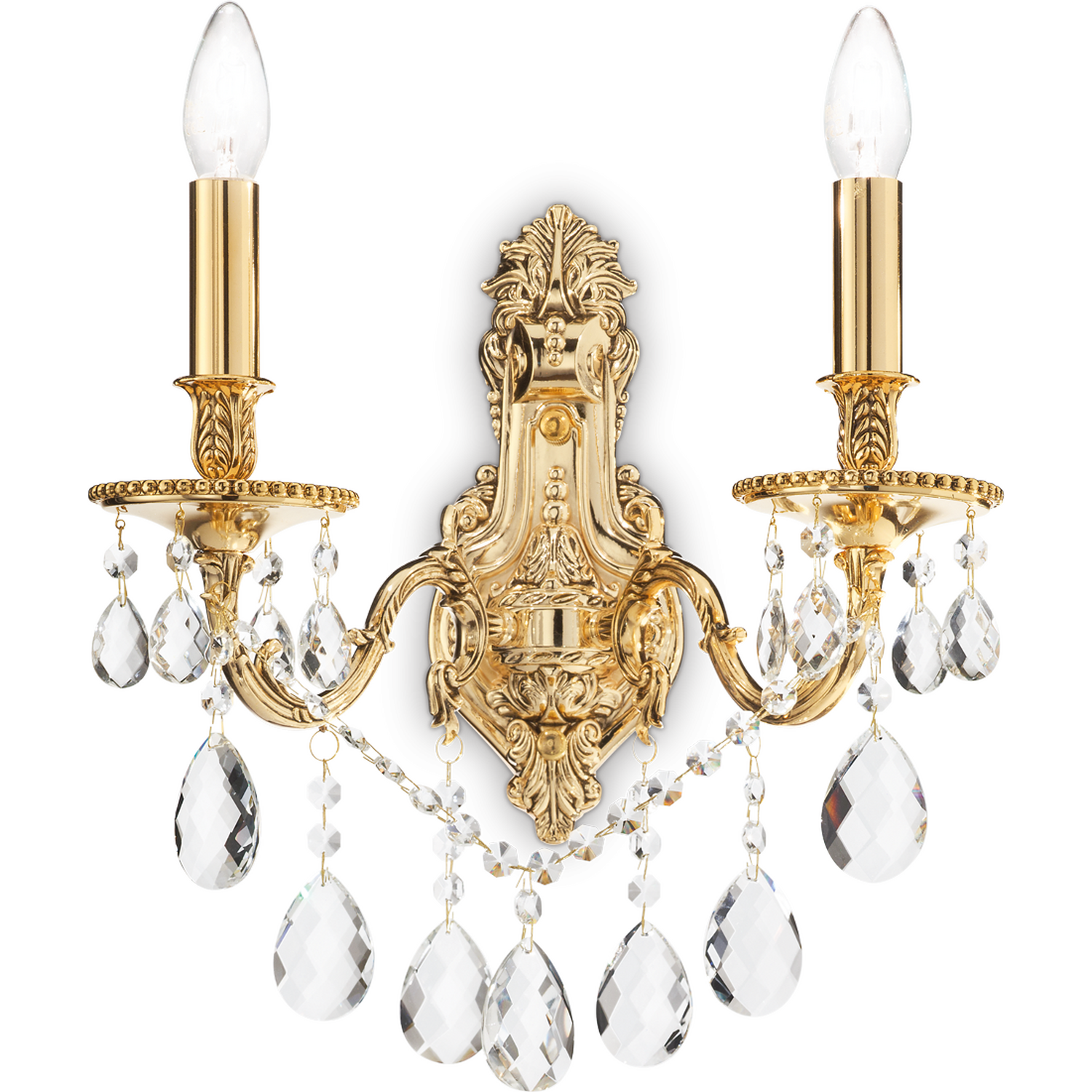 Netlighting Unisex Gold Gioconda Light Indoor Candle Wall Light With Crystals E14 Size 2 - Image 3