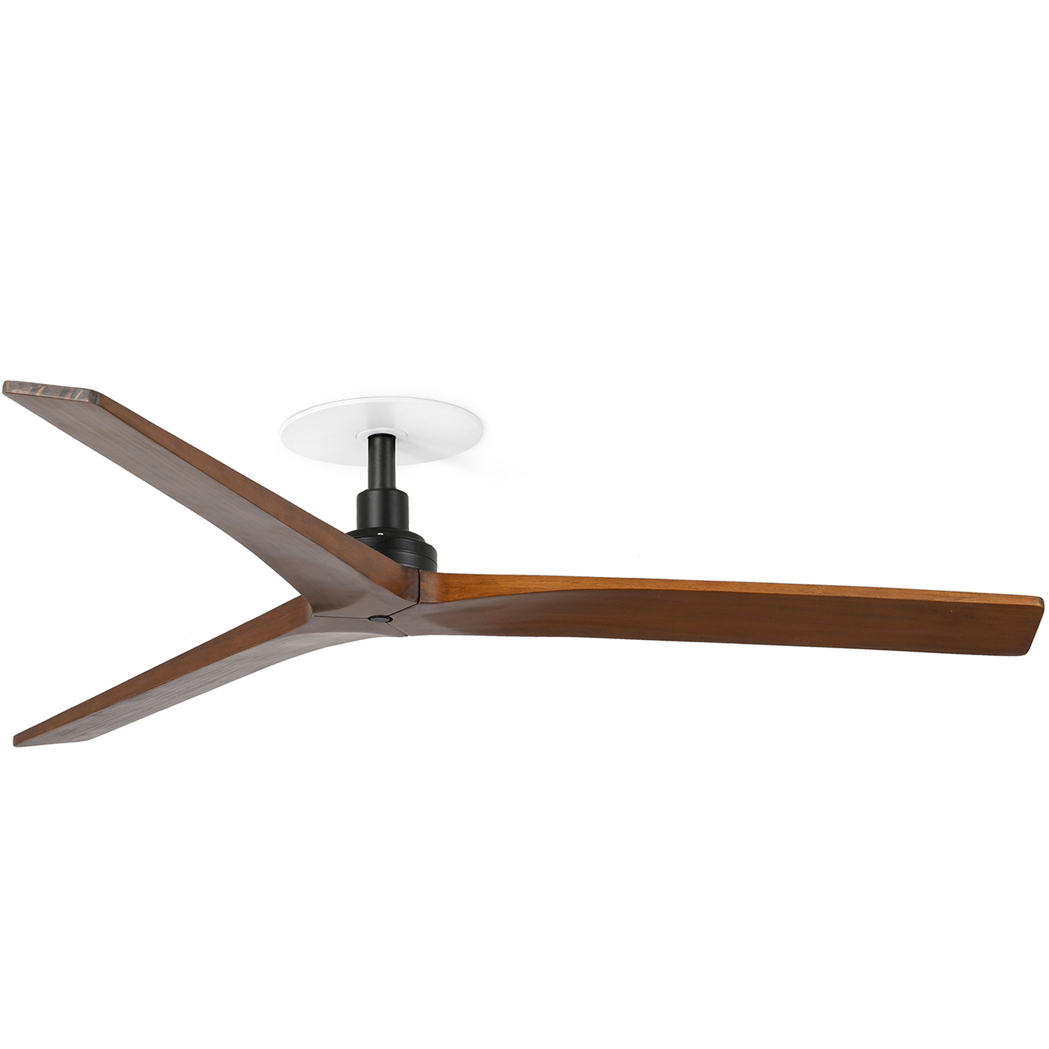 B&Q - Luminosa Klim Recessed Medium Ceiling Fan Matt BlackDark Walnut Blades - Image 2