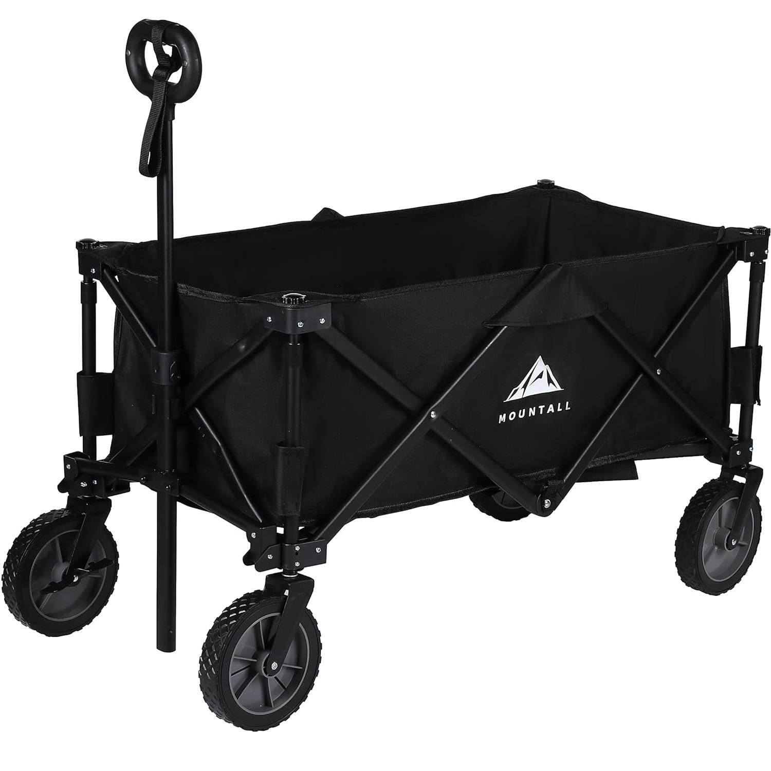 B&Q - Collapsible Portable Wagon Trolley Folding Wheeled Festival Cart For Camping Beach Outdoor Leisure - Image 2