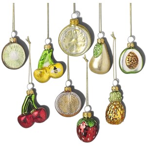 Glass Fruit Christmas Tree Decorations