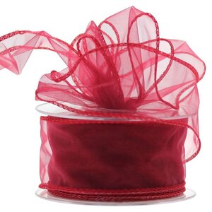 Burgundy Wired Chiffon Ribbon 2 Pack