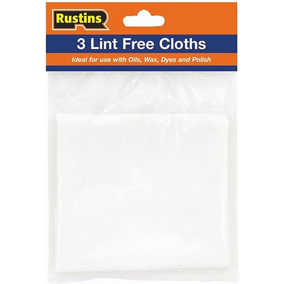 Rustins Lint Free Cloth Pack of 3 30 x 30 cm White