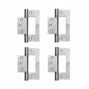 Betley Butterfly Ball Bearing Flush Cupboard Door Hinges, Polished, 2 Pairs