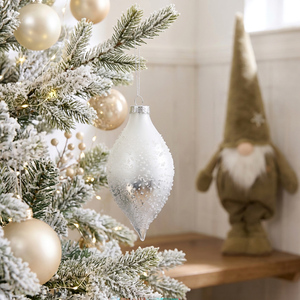 Matt White Droplet Bauble