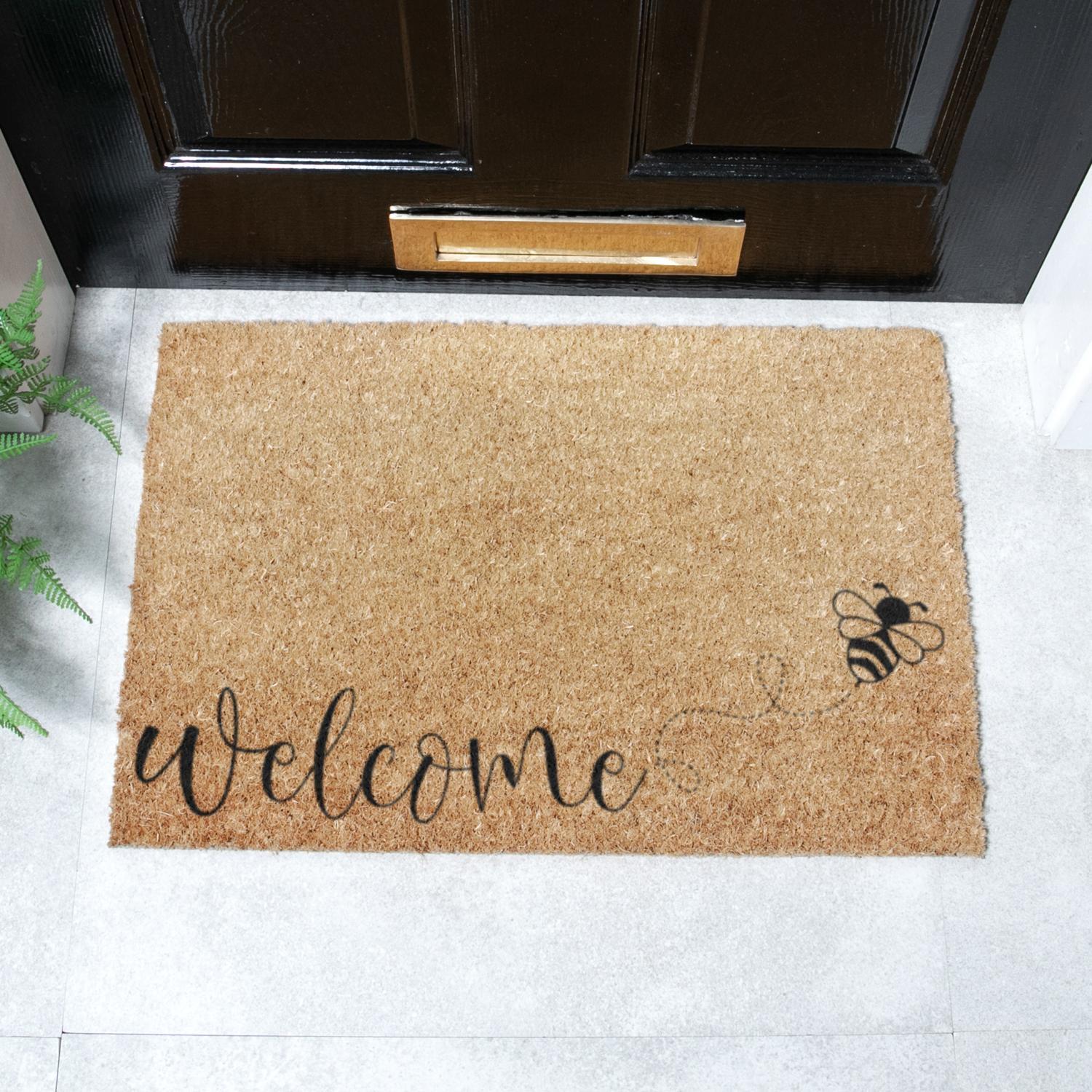 Artsy Mats Welcome Bee Doormat - Brown