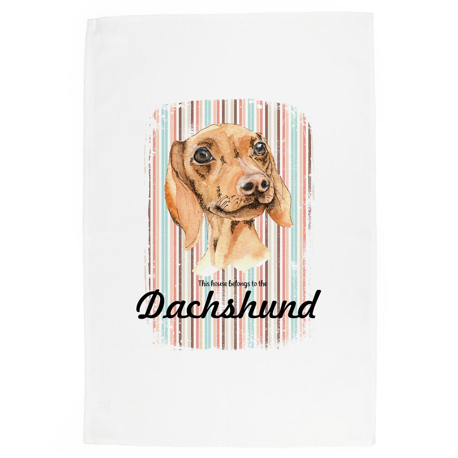 B&Q - Dachshund Tea TowelNovelty Dog Themed Gift Kitchen Linen/dish Cloth - Image 2
